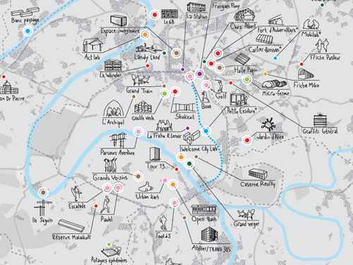 Temporary urbanism initiatives in the Paris region since 2012